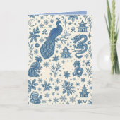 Holiday Cards Featuring Mahjong Toile & Charm Kaart (Voorkant)