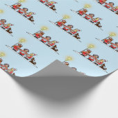 Holiday Carolers Kerstmis Cadeaupapier (Hoek)