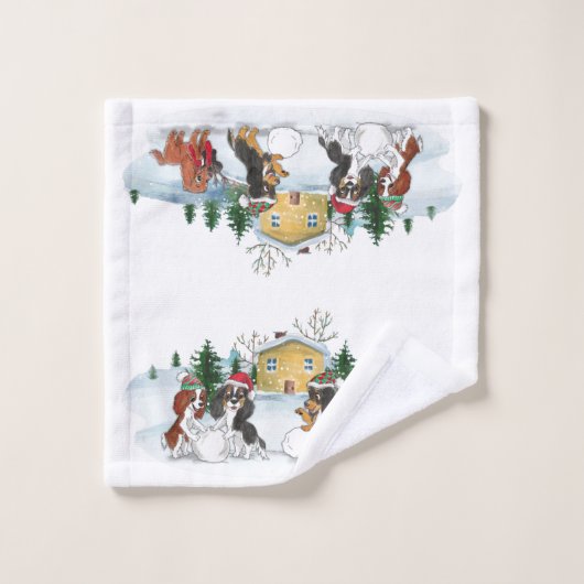 Holiday Cavalier King Charles Spaniel Bad Handdoek (Wasdoekje)
