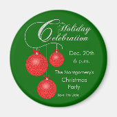 Holiday Celebration  Rode Ornamenten Magneet (Voorkant)