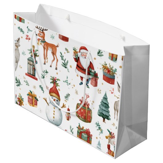 Holiday Celebration Whimsical Gift Bag Groot Cadeauzakje (Achterkant Gekanteld)