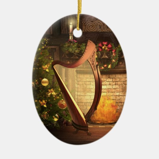 Holiday Celtic Harp Ornament (Voorkant)