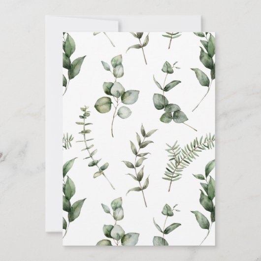 Holiday Champagne en Eucalyptus Vrijgezellenfeest Kaart (Achterkant)