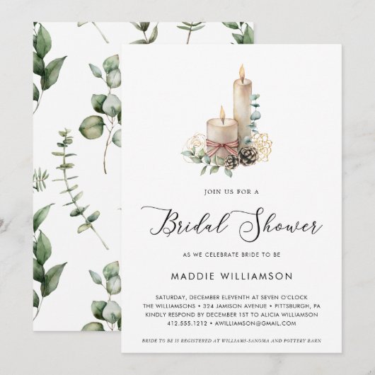 Holiday Champagne en Eucalyptus Vrijgezellenfeest Kaart (Voorkant / Achterkant)