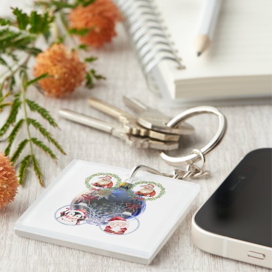 Holiday Characters on a Snowflake Ornament Sleutelhanger (Voorkant Rechts)