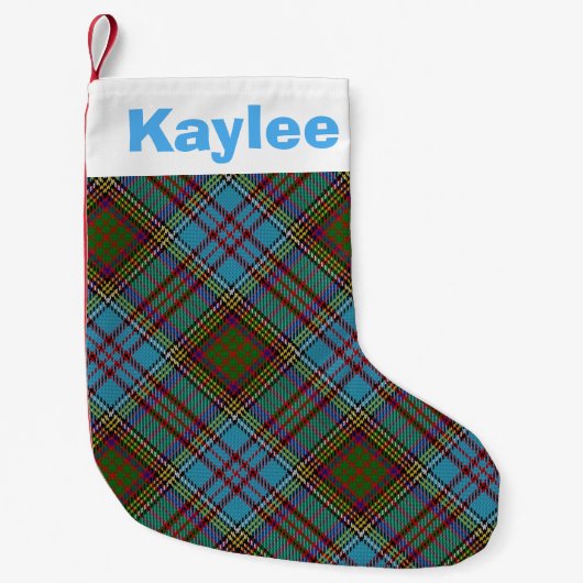 Holiday Charm Clan Anderson Tartan Kleine Kerstsok (Voorkant)