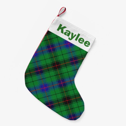 Holiday Charm Clan Davidson Tartan Kleine Kerstsok (Voorkant (Hangend))