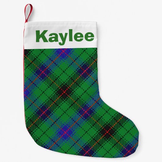 Holiday Charm Clan Davidson Tartan Kleine Kerstsok (Voorkant)