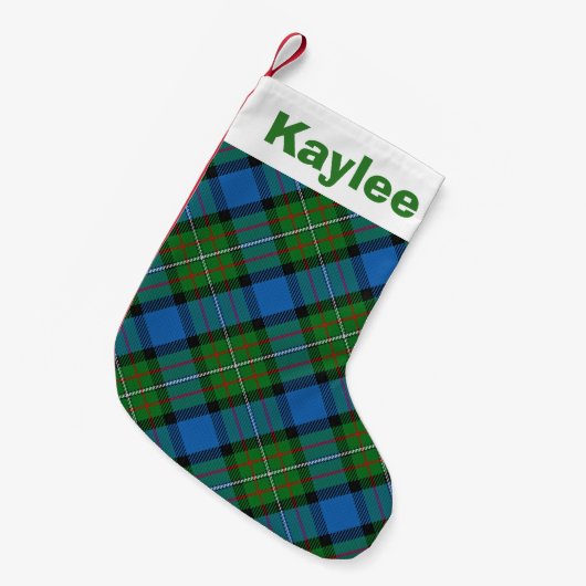 Holiday Charm Clan Fergusson Tartan Kleine Kerstsok (Voorkant (Hangend))