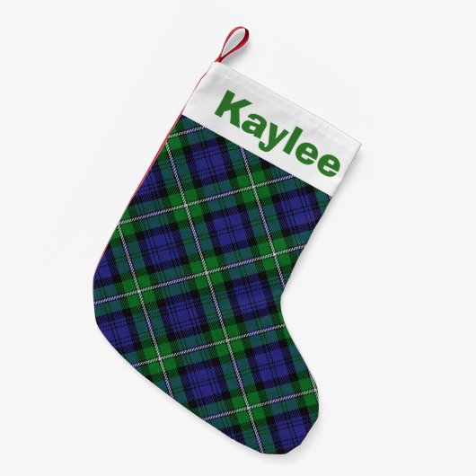 Holiday Charm Clan Forbes Tartan Kleine Kerstsok (Voorkant (Hangend))