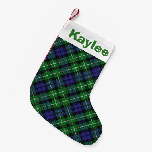 Holiday Charm Clan Graham Tartan Kleine Kerstsok (Voorkant (Hangend))