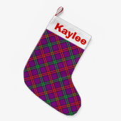 Holiday Charm Clan Montgomery Tartan Kleine Kerstsok (Voorkant (Hangend))