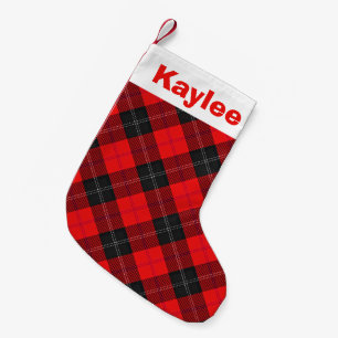 Holiday Charm Clan Ramsay Red en Black Tartan Kleine Kerstsok