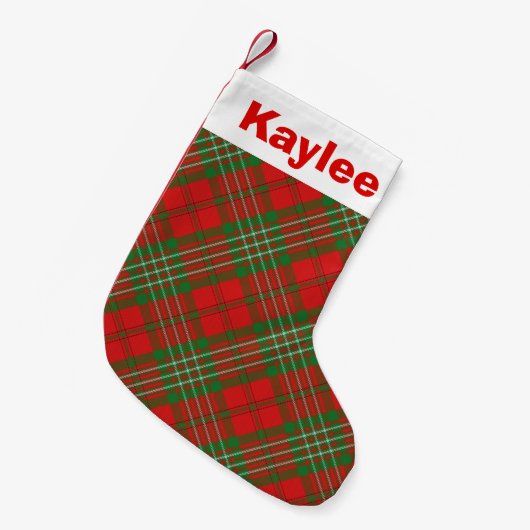 Holiday Charm Clan Scott Tartan Kleine Kerstsok (Voorkant (Hangend))
