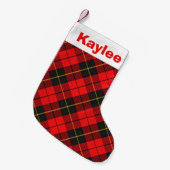 Holiday Charm Clan Wallace Tartan Kleine Kerstsok (Voorkant (Hangend))