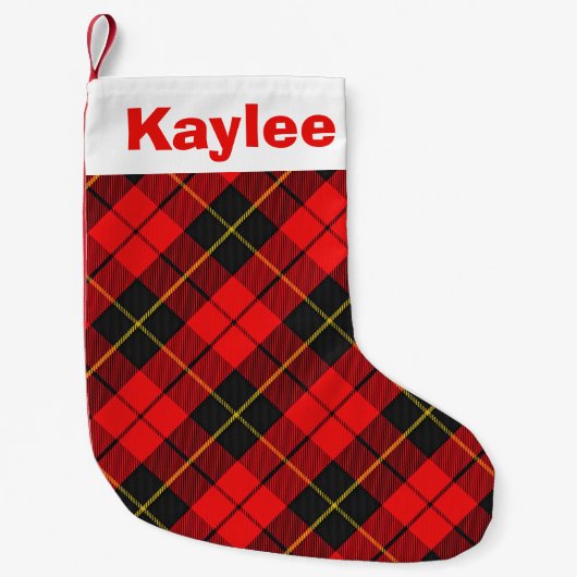 Holiday Charm Clan Wallace Tartan Kleine Kerstsok (Voorkant)