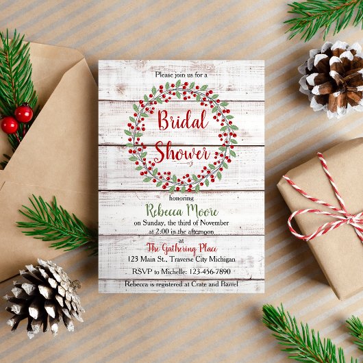 Holiday Charm II Winter/Kerst Bruiloftsborrel Kaart