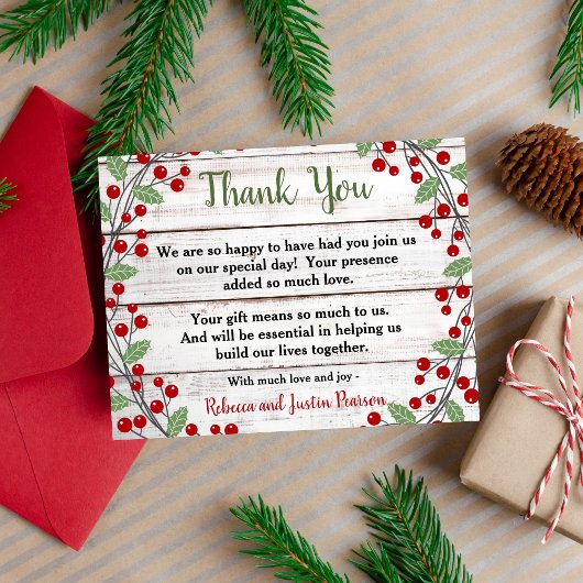 Holiday Charm II Winter/Kerst Dankbrief Kaart