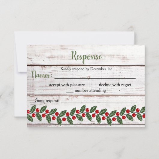 Holiday Charm II Winter/Kerst Reactie Kaart (Voorkant)