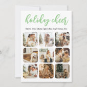 Holiday Cheer 12 Foto Kerstmis gepersonaliseerd Feestdagenkaart (Voorkant)