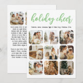 Holiday Cheer 12 Foto Kerstmis gepersonaliseerd Feestdagenkaart (Voorkant / Achterkant)