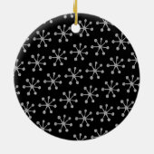Holiday Cheer Black Grey Snowflake Keramisch Ornament (Achterkant)