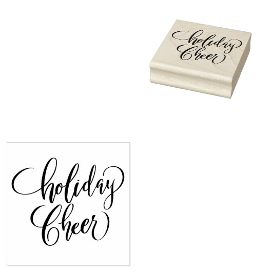 Holiday Cheer Brush Calligraphy Rubberstempel (Gestempeld)