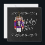 Holiday Cheer Chalkboard Paars en Red Nutcracker Feestdagenkaart<br><div class="desc">Vakantiegerelateerde items ontworpen door Umua. Gedrukt en verzonden door Zazzle of hun gelieerde ondernemingen.</div>