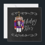 Holiday Cheer Chalkboard Paars en Red Nutcracker Feestdagenkaart<br><div class="desc">Vakantiegerelateerde items ontworpen door Umua. Gedrukt en verzonden door Zazzle of hun gelieerde ondernemingen.</div>