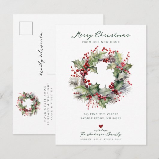 Holiday Cheer Christmas Moving Aankondiging (Voorkant / Achterkant)