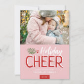 Holiday Cheer Christmas Photo Card Feestdagenkaart (Voorkant)