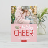 Holiday Cheer Christmas Photo Card Feestdagenkaart (Staand voorkant)