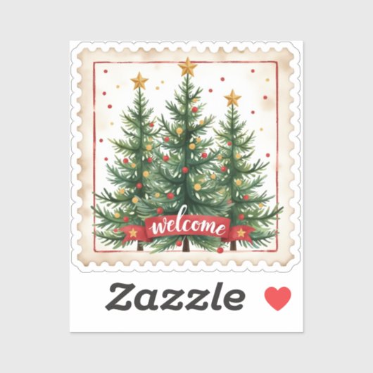 Holiday Cheer Christmas Stamp Sticker (Vel)