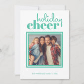 Holiday Cheer Foto met kerstfeest Green Holiday Ka Feestdagenkaart (Voorkant)