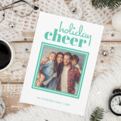 Holiday Cheer Foto met kerstfeest Green Holiday Ka Feestdagenkaart