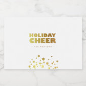 Holiday Cheer | Fun Christmas White & Gold Mini Likeurfles Etiket (Enkel label)
