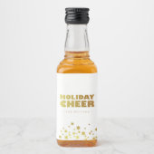 Holiday Cheer | Fun Christmas White & Gold Mini Likeurfles Etiket (Voorkant)