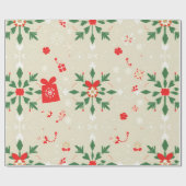 Holiday Cheer Gift Wrap Pattern Cadeaupapier (Vlak)