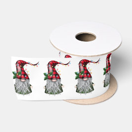 Holiday Cheer Gnome Ribbon Satijnen Lint