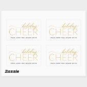Holiday Cheer Gold Rechthoekige Sticker (Vel)