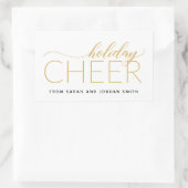 Holiday Cheer Gold Rechthoekige Sticker (Tas)