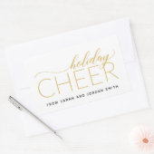 Holiday Cheer Gold Rechthoekige Sticker (Envelop)