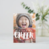 HOLIDAY CHEER | handgeschreven kerstscript Feestdagenkaart (Staand voorkant)