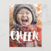 HOLIDAY CHEER | handgeschreven kerstscript Feestdagenkaart (Voorkant)