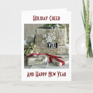 HOLIDAY CHEER/HAPPY NEW YEAR-CADEAUS GALOUR FEESTDAGEN KAART