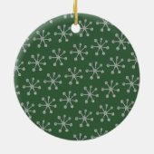 Holiday Cheer Hunter Green Snowflake Keramisch Ornament (Achterkant)