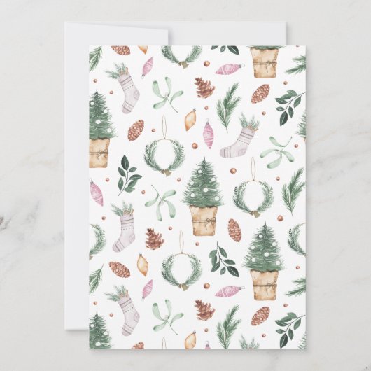 Holiday Cheer | kerstdiner Kaart (Achterkant)