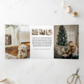 Holiday Cheer Kerstfoto gepersonaliseerd Drieluik Kaart (Binnen)