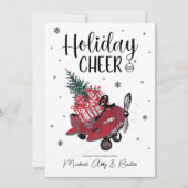 HOLIDAY CHEER | Kute Little Red Airplane Feestdagenkaart (Voorkant)