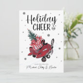 HOLIDAY CHEER | Kute Little Red Airplane Feestdagenkaart (Staand voorkant)